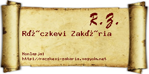 Ráczkevi Zakária névjegykártya